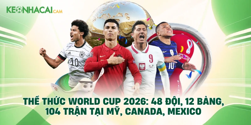 Thể thức World Cup 2026: 48 đội, 12 bảng, 104 trận tại Mỹ, Canada, Mexico