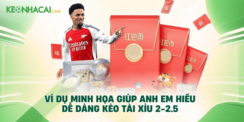 Ví dụ minh họa giúp anh em hiểu dễ dàng kèo tài xỉu 2-2.5